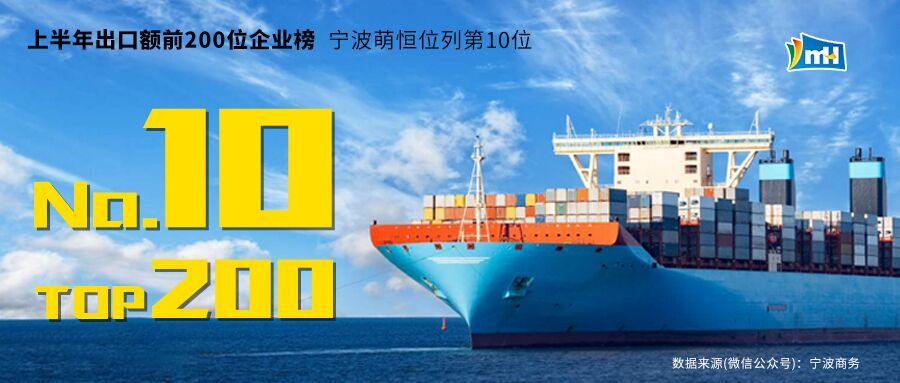 寧波2019上半年出口額前200位企業(yè)榜，寧波萌恒榮列第10名！